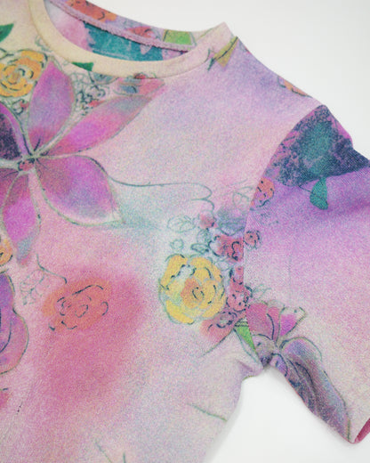Glittery Floral Print Tee