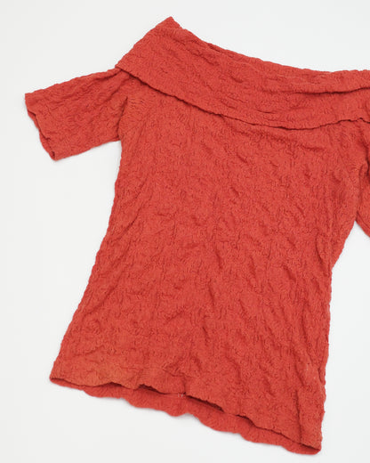 Orange Off-shoulder Top