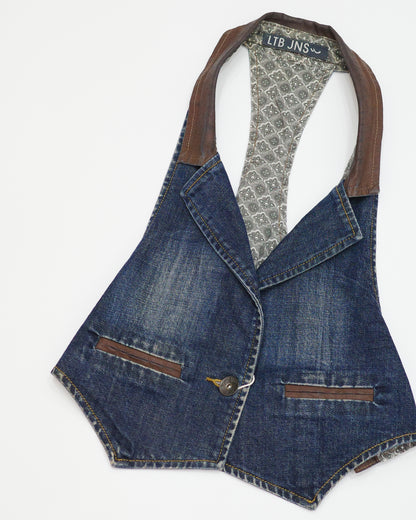 Denim Collar Vest