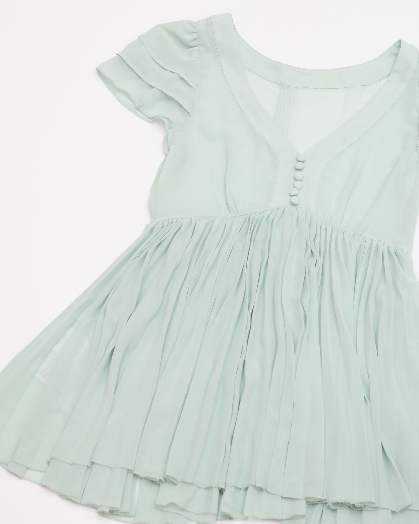 Jill Stuart Mint Pleated Blouse