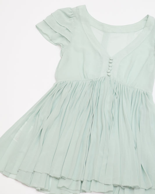 Jill Stuart Mint Pleated Blouse