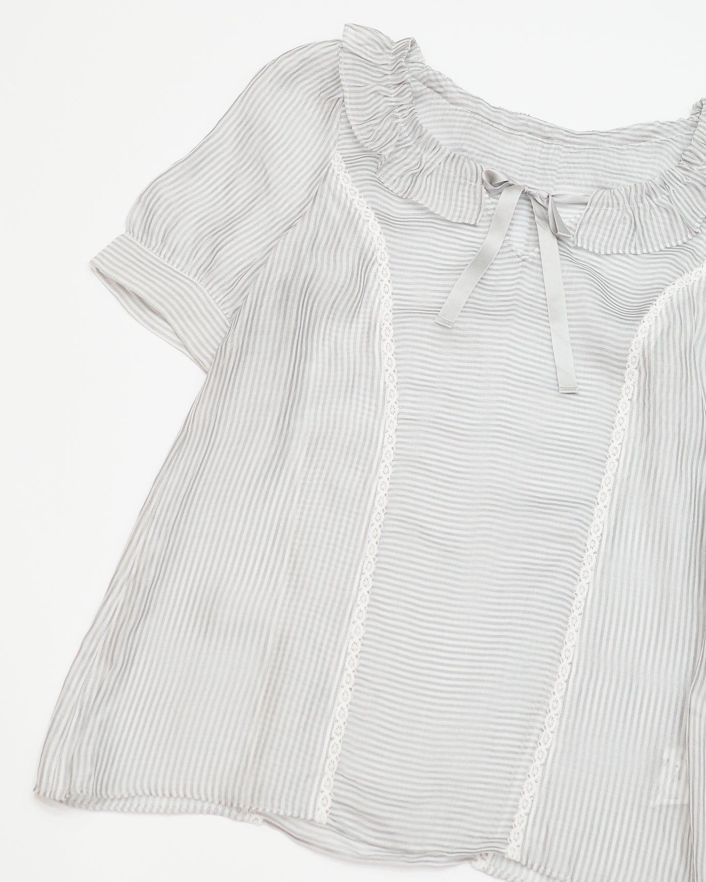 Jill Stuart Striped Gray Blouse