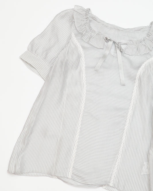 Jill Stuart Striped Gray Blouse