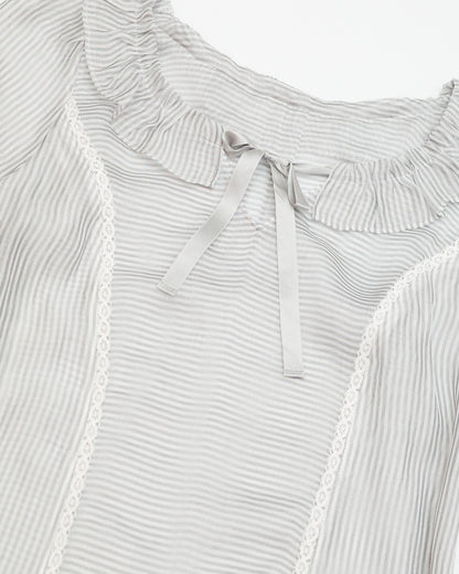 Jill Stuart Striped Gray Blouse