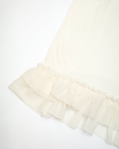 Cream Ruffle Hem Cami