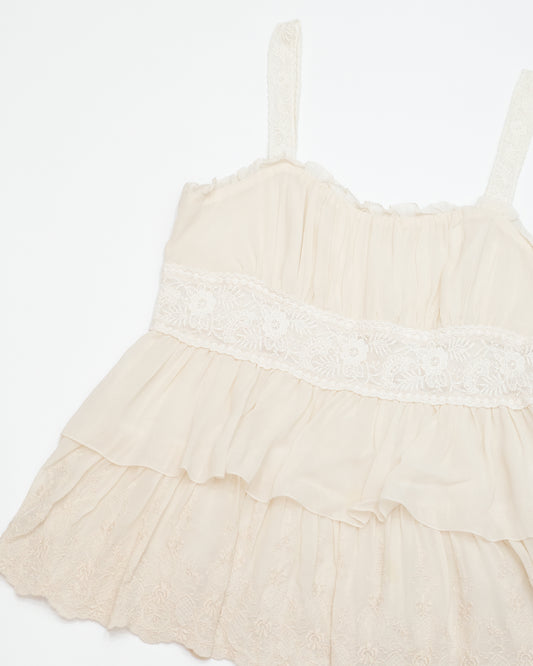 Cream Tiered Lace Cami
