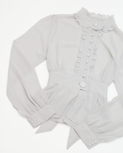Gray Chiffon Blouse