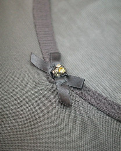 Grey Puffy Sleeves Top