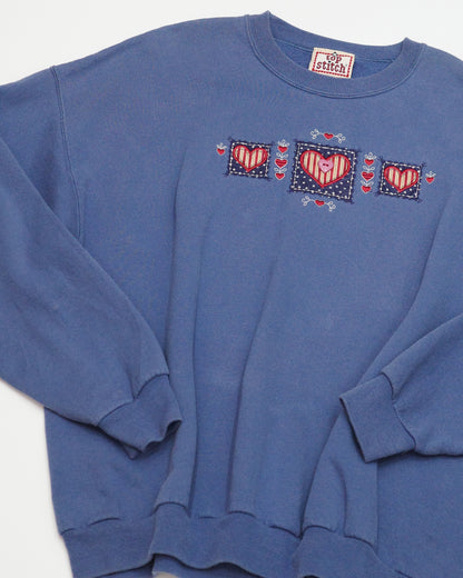 Blue Patchwork Sweater
