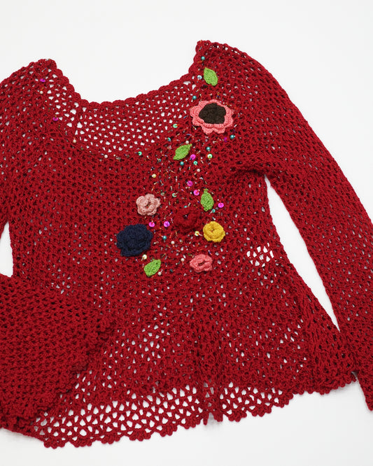 Red Crochet Top