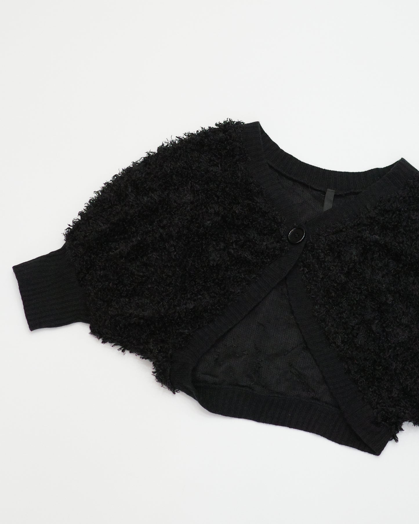 Fluffy Black Cropped Outer
