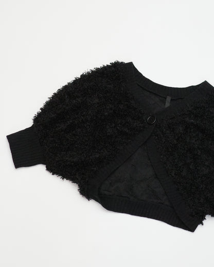 Fluffy Black Cropped Outer