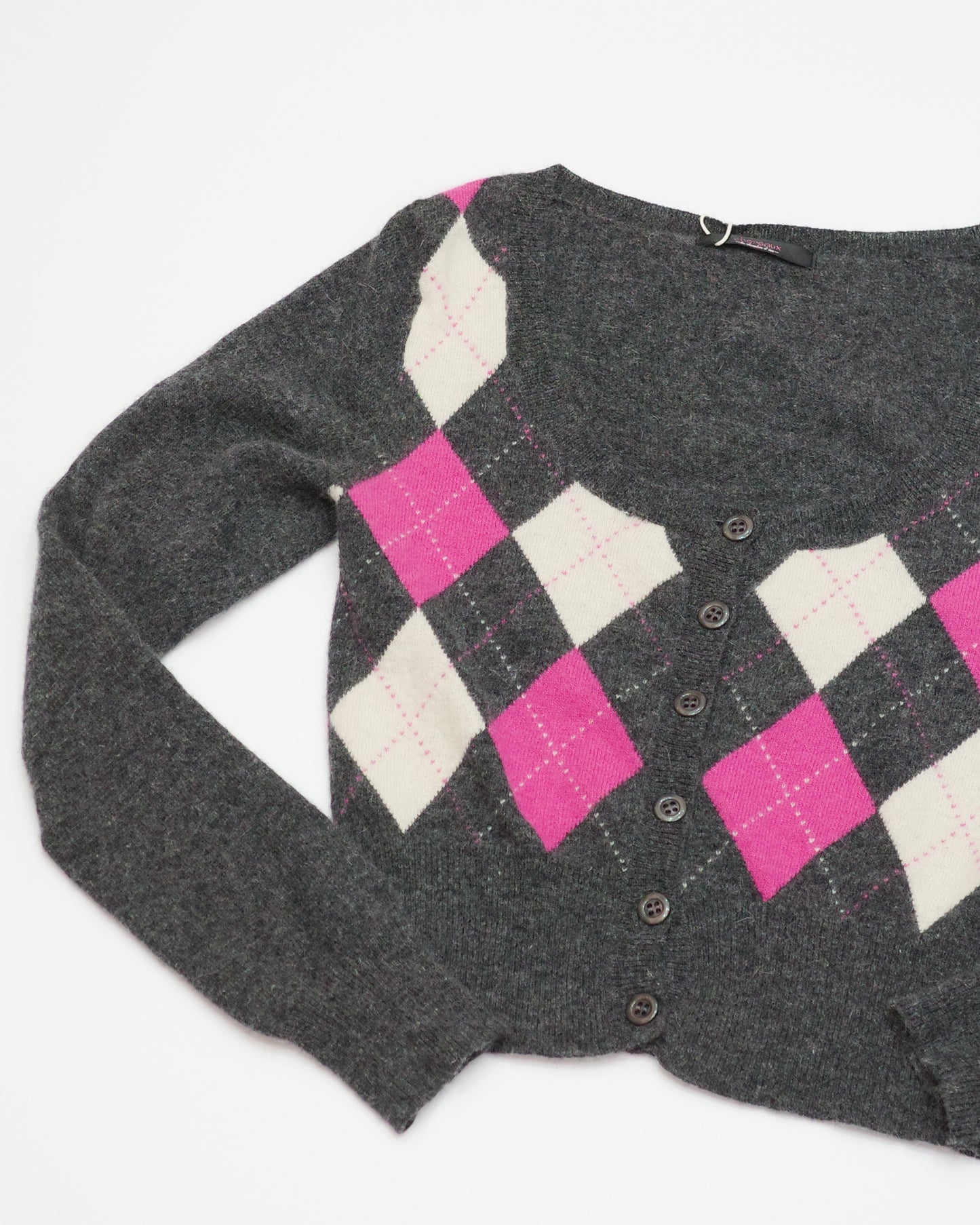 Argyle Cropped Cardigan