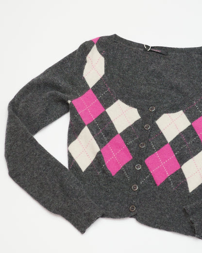 Argyle Cropped Cardigan