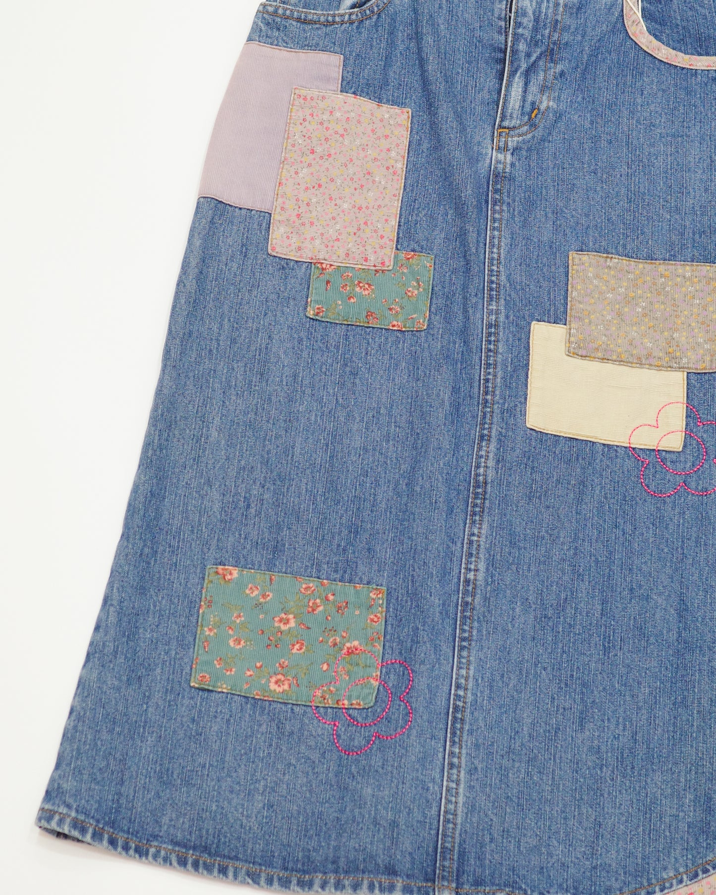 Patchwork Denim Skirt