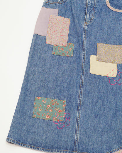 Patchwork Denim Skirt