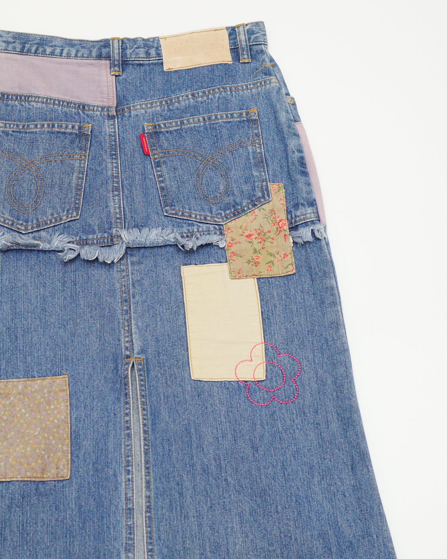 Patchwork Denim Skirt