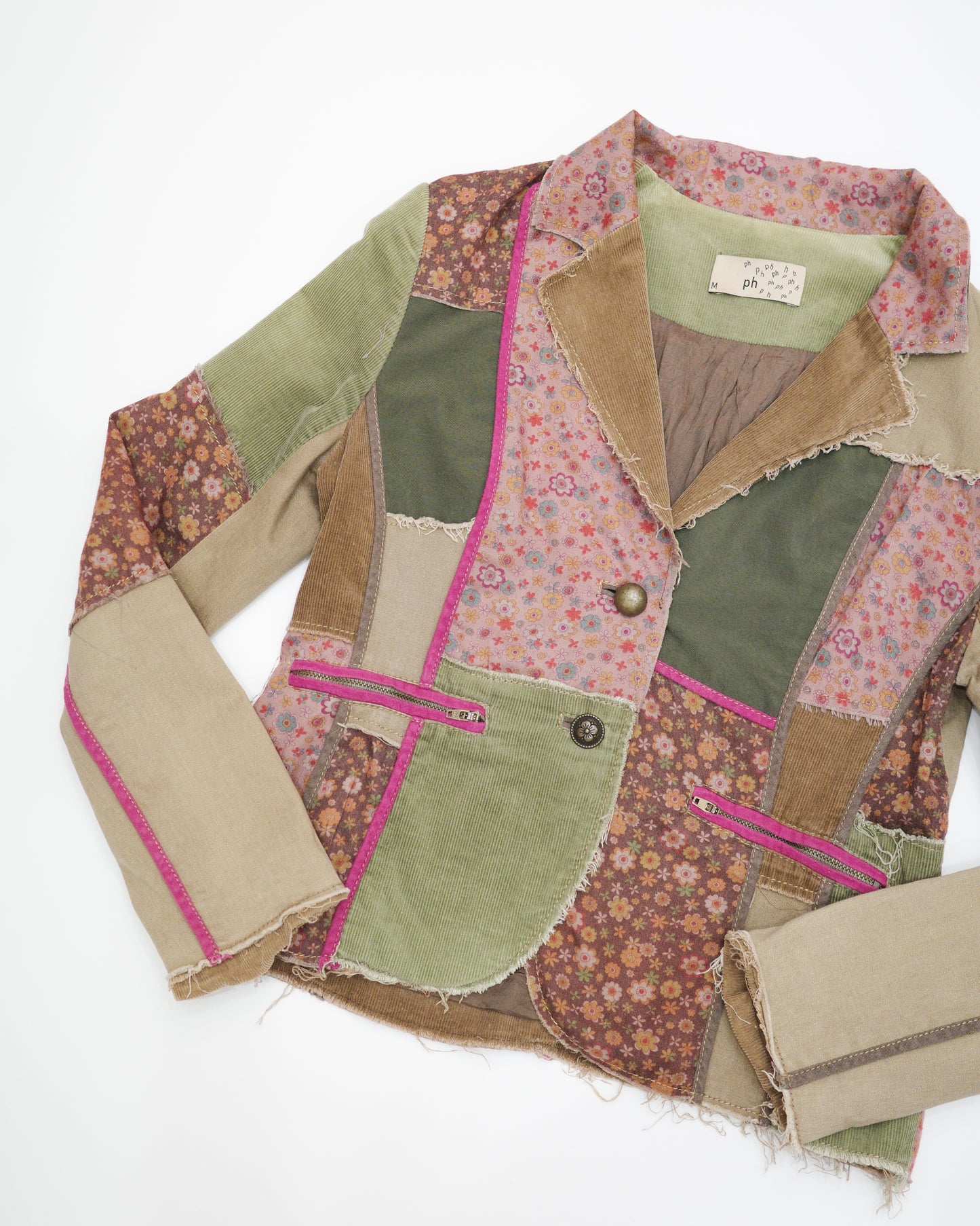Pink House Patchwork Corduroy Blazer
