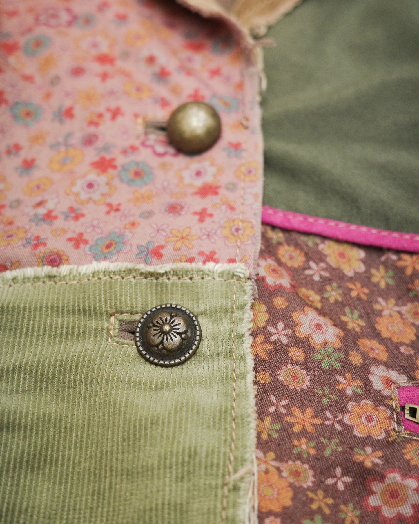 Pink House Patchwork Corduroy Blazer