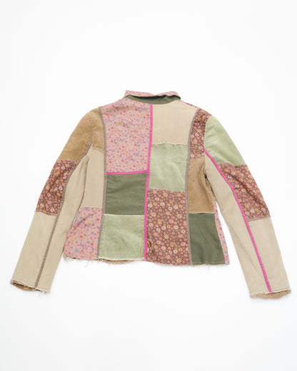 Pink House Patchwork Corduroy Blazer