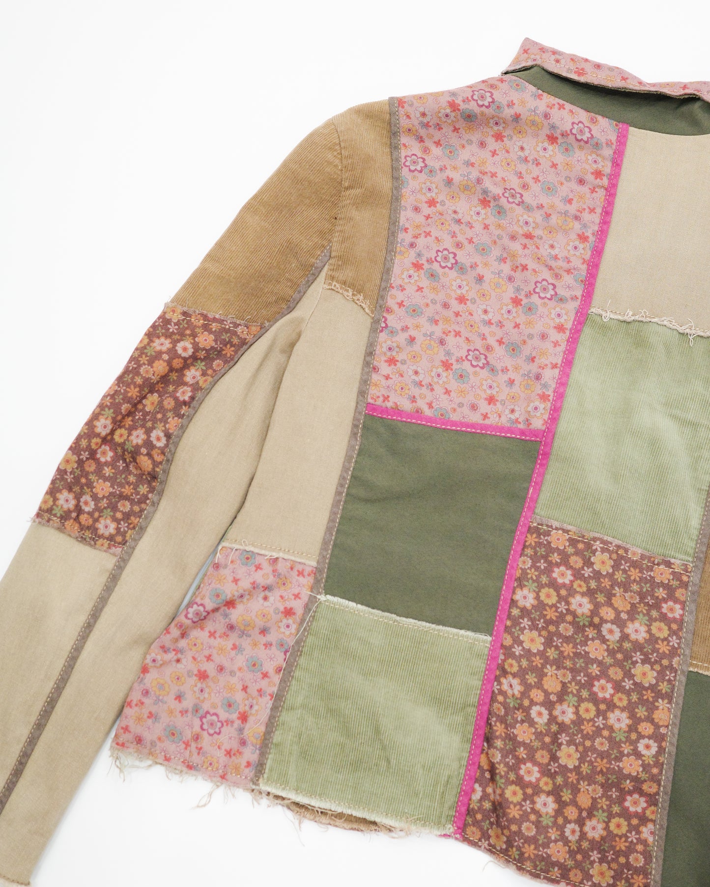 Pink House Patchwork Corduroy Blazer