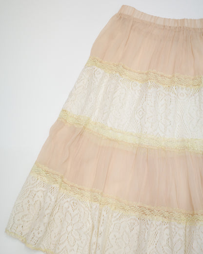 Boho Lace Tiered Maxi Skirt