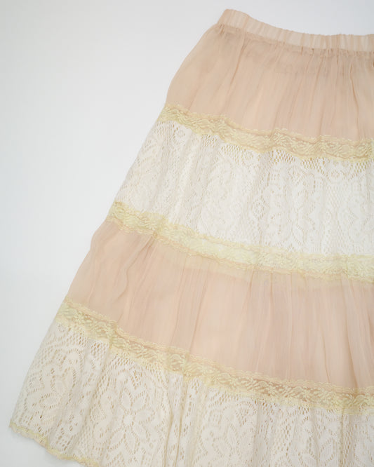 Boho Lace Tiered Maxi Skirt