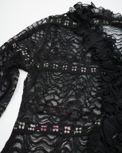 Noir Lace Ruffle Outer