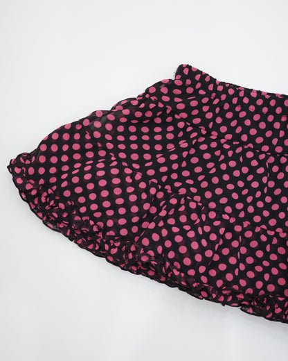 Hot Pink Polka-Dot Mini Skirt
