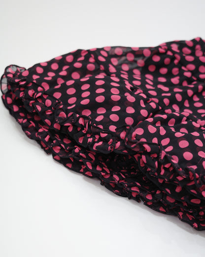 Hot Pink Polka-Dot Mini Skirt