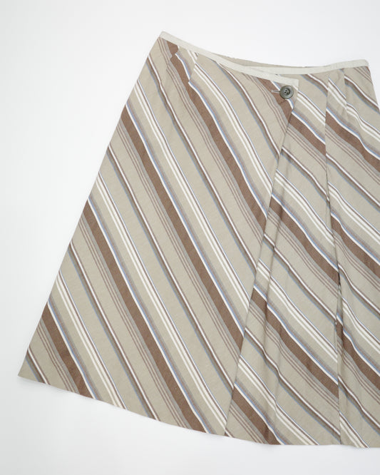 Brown Tone Striped Skirt