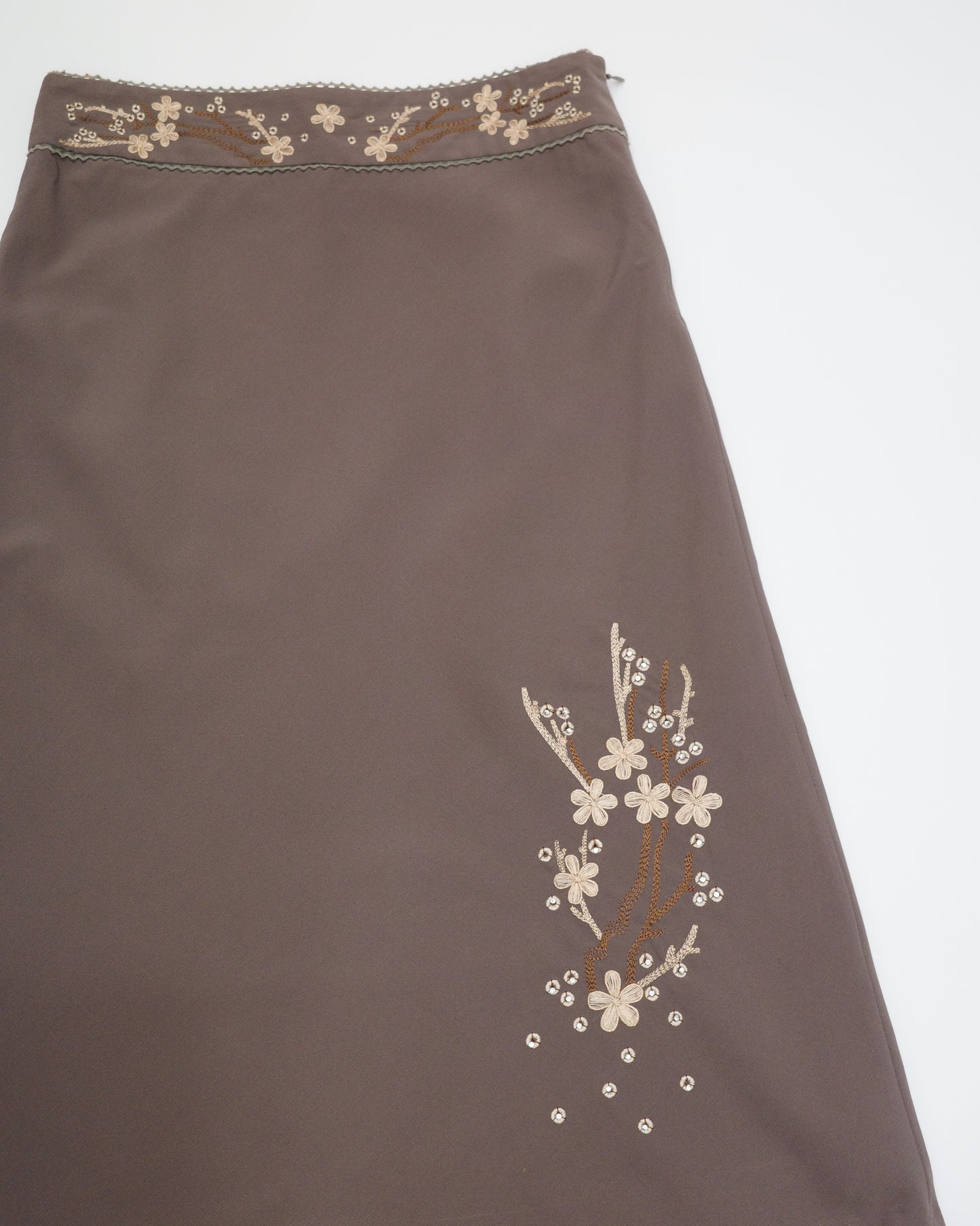 Brown Embrodiery Skirt