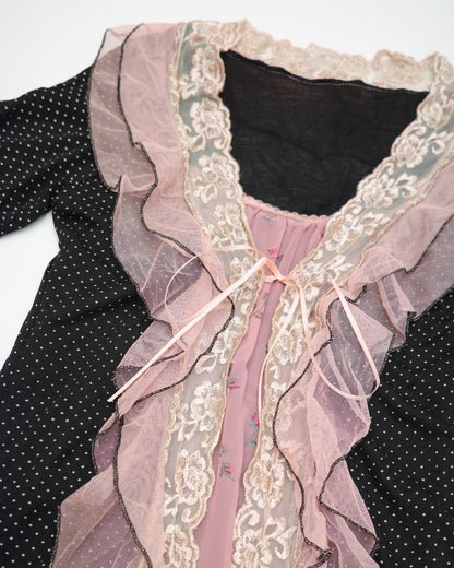 Layered Polka Dot & Lace Top