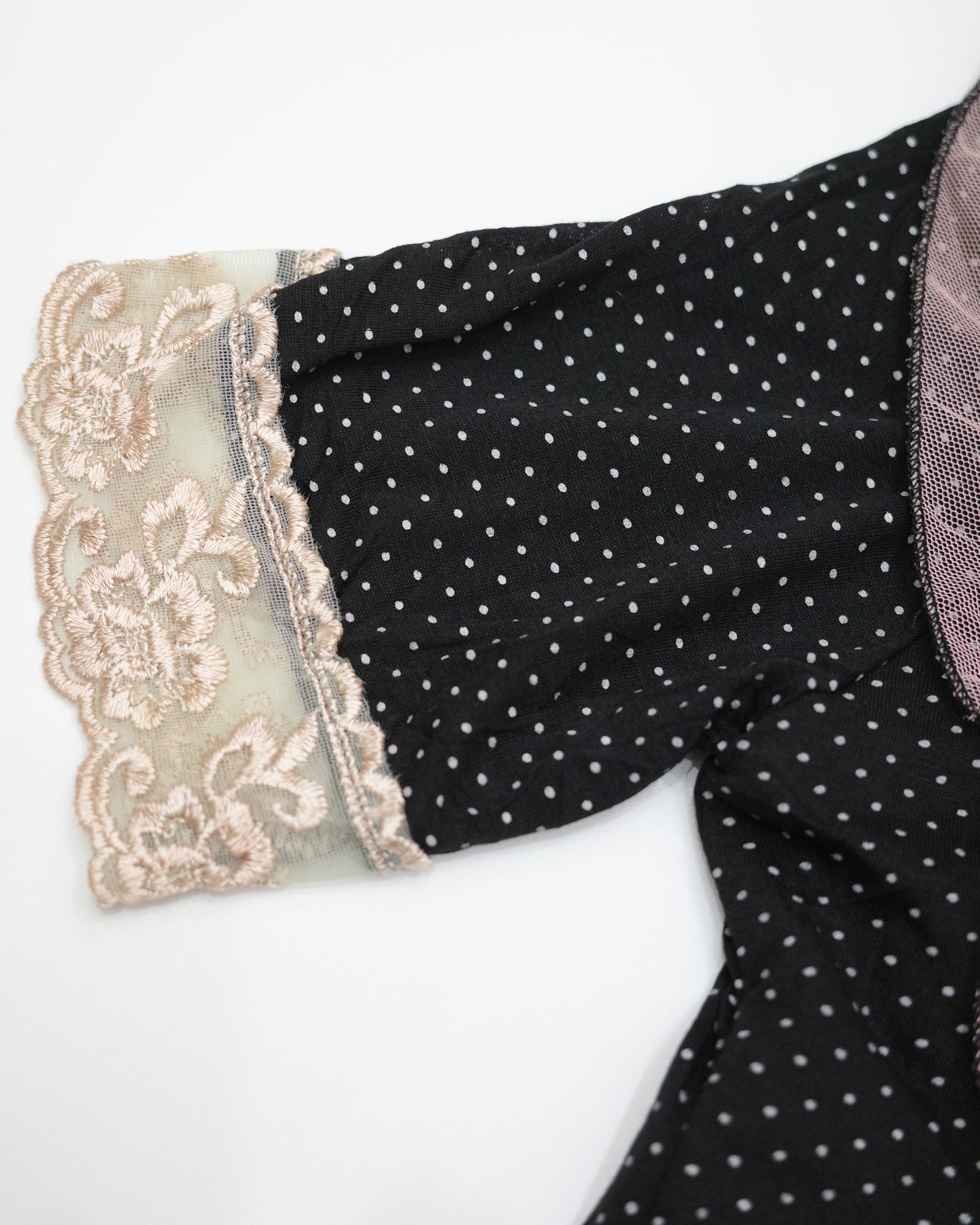 Layered Polka Dot & Lace Top