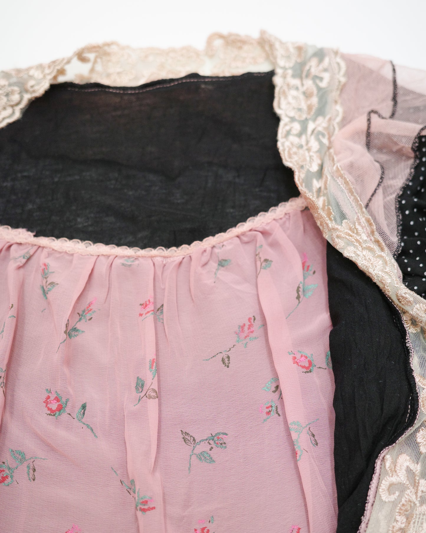 Layered Polka Dot & Lace Top
