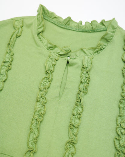 Green Ruffle Top