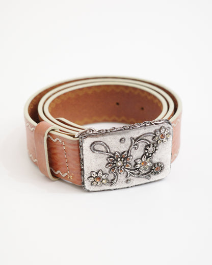 Frank Daniel Bucklet Red Leather Belt