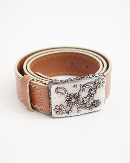 Frank Daniel Bucklet Red Leather Belt