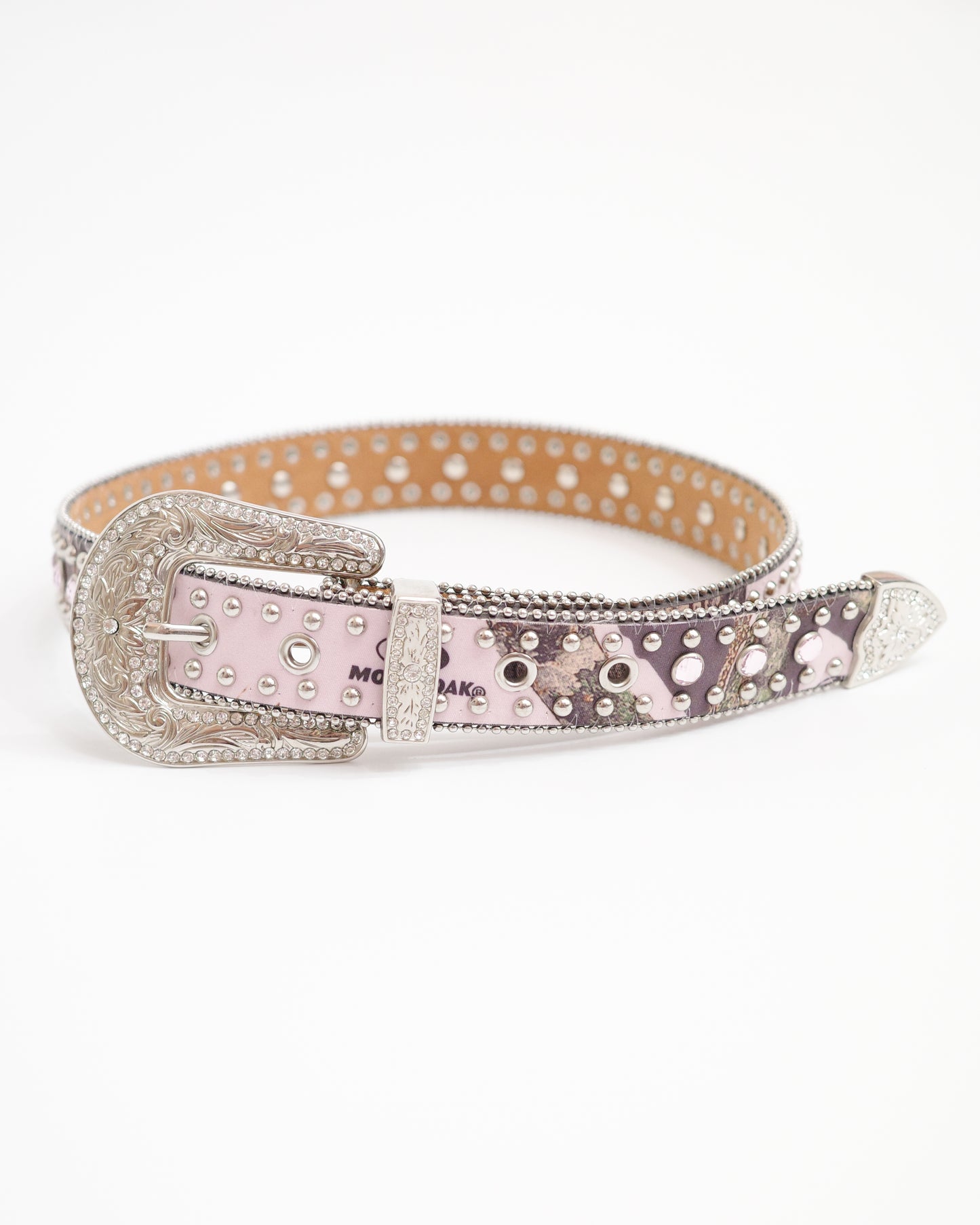 Nocana Pink Camo Studded Leather Belt