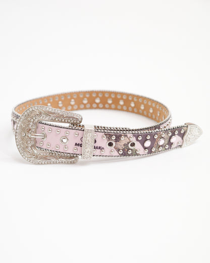 Nocana Pink Camo Studded Leather Belt