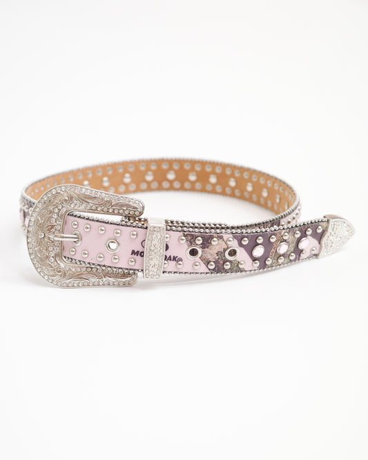 Nocana Pink Camo Studded Leather Belt
