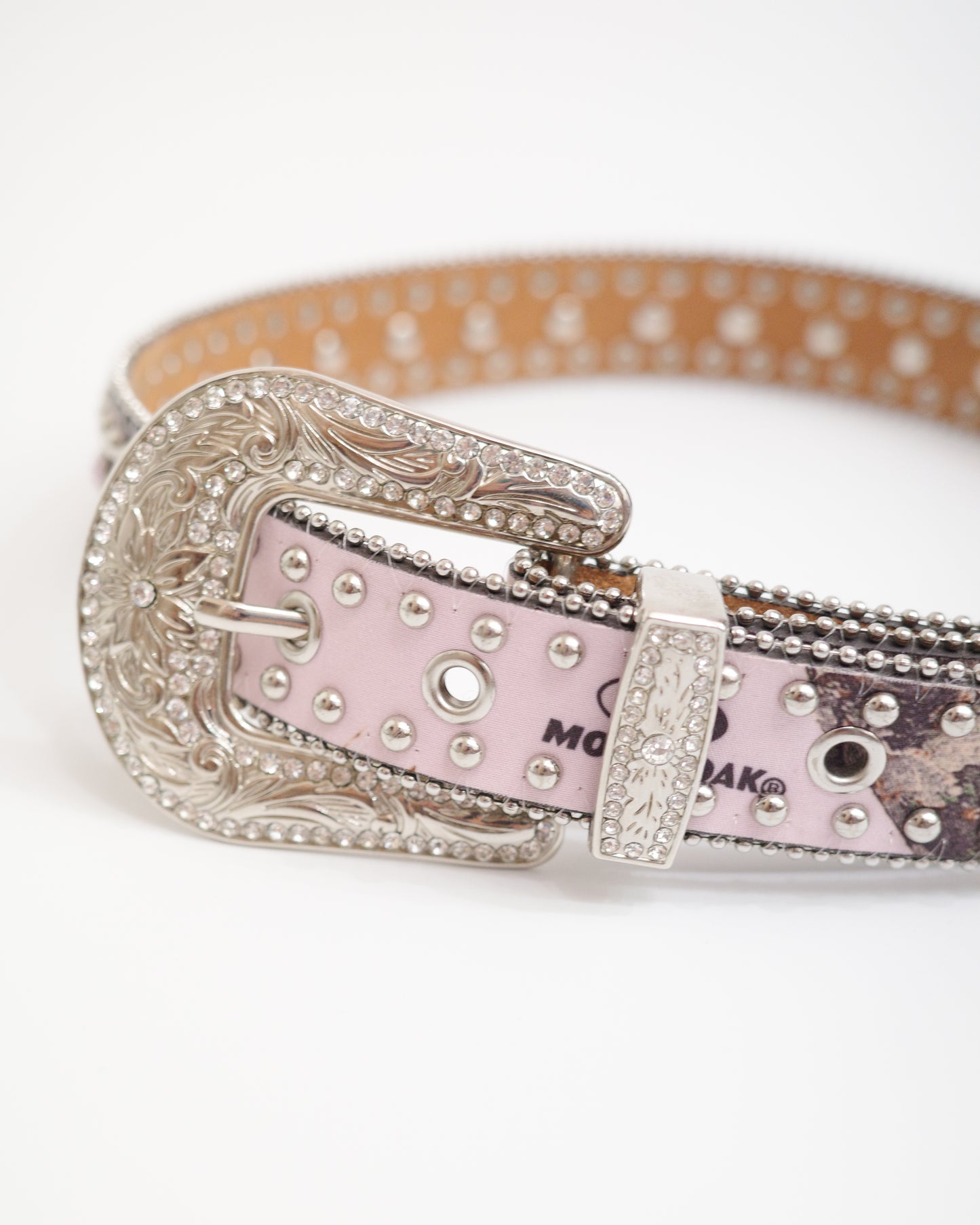 Nocana Pink Camo Studded Leather Belt