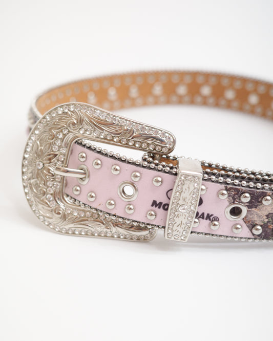 Nocana Pink Camo Studded Leather Belt