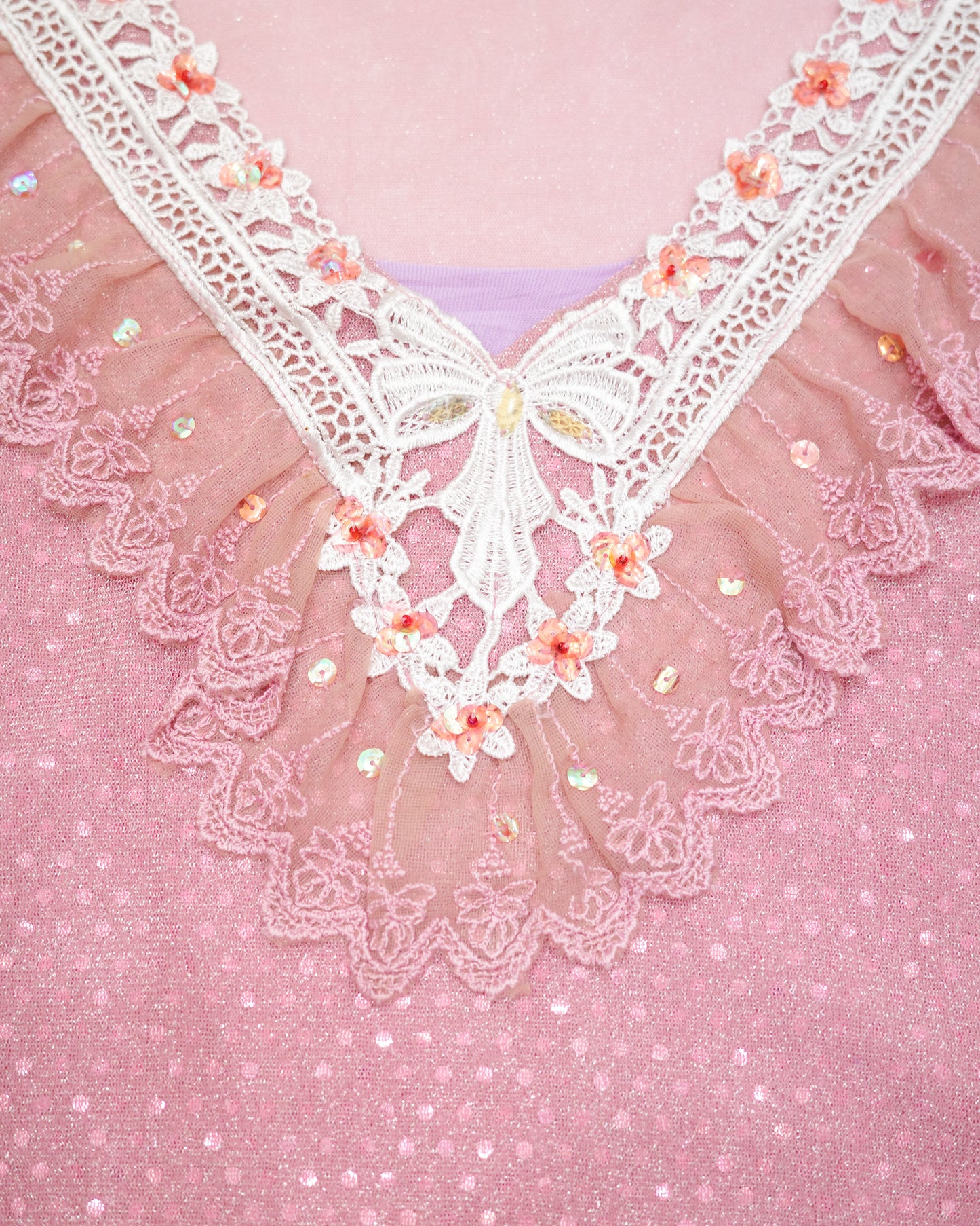 Romanticism Sparkly Pimk Top