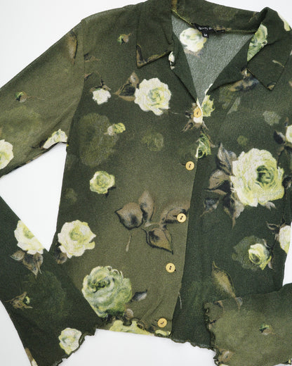 Dark Green Rose Shirt