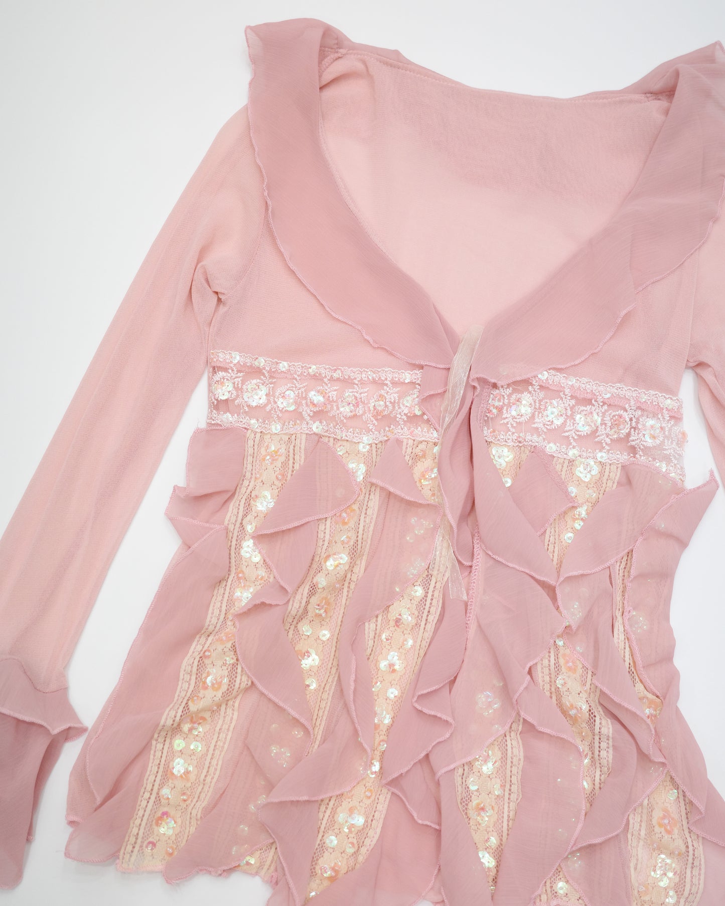Ethereal Pink Sequin Blouse
