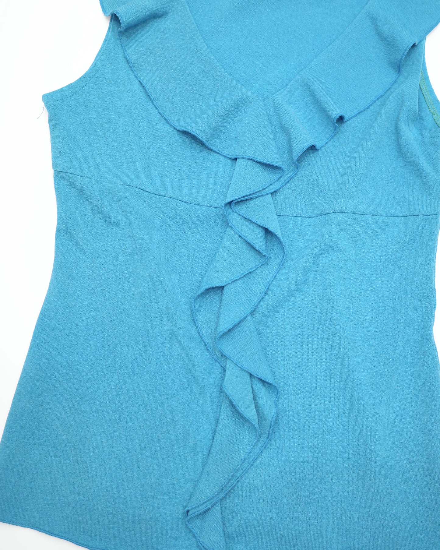Blue Ruffle Tank