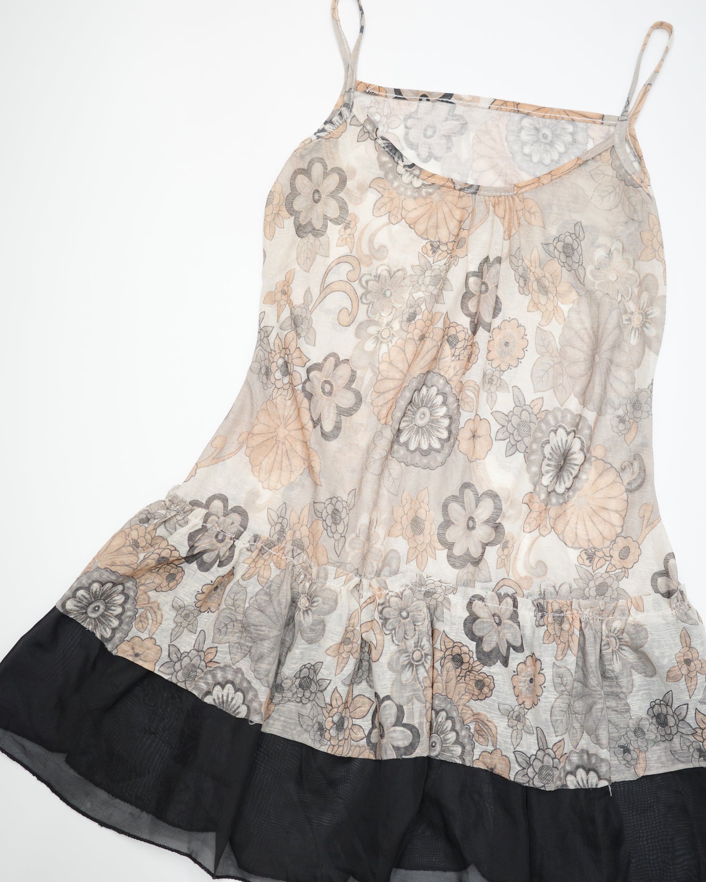 Brown-tone Floral Cami Dress