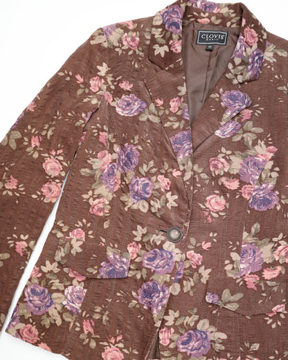 Brown Floral Blazer