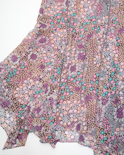 Purple-tone Floral Skirt